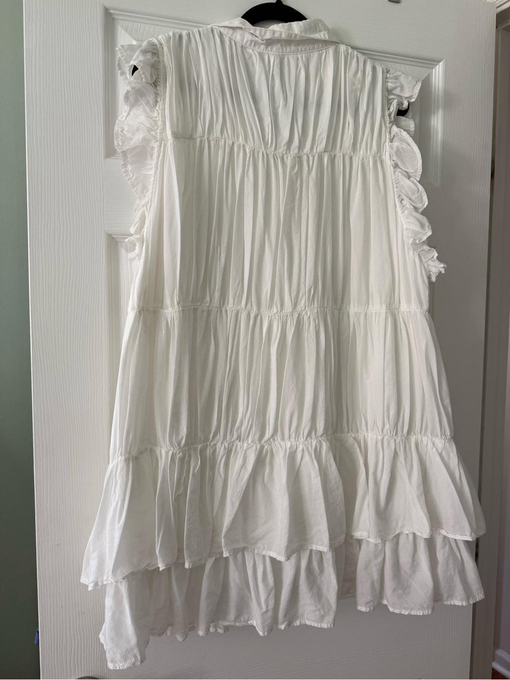 By Anthropologie Sleeveless Ruffle Mini Shirt Dress - Picture 3 of 5